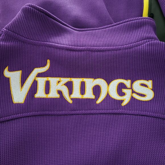 NFL Minnesota Vikings Men’s M 1/4 Zip Pullover Purple Football Waffle Knit NEW - Picture 7 of 16